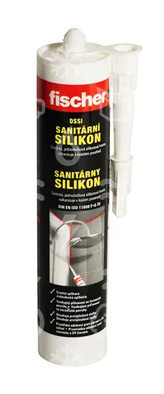 tmel silikonový sanitární, 310ml, bílý, FISCHER